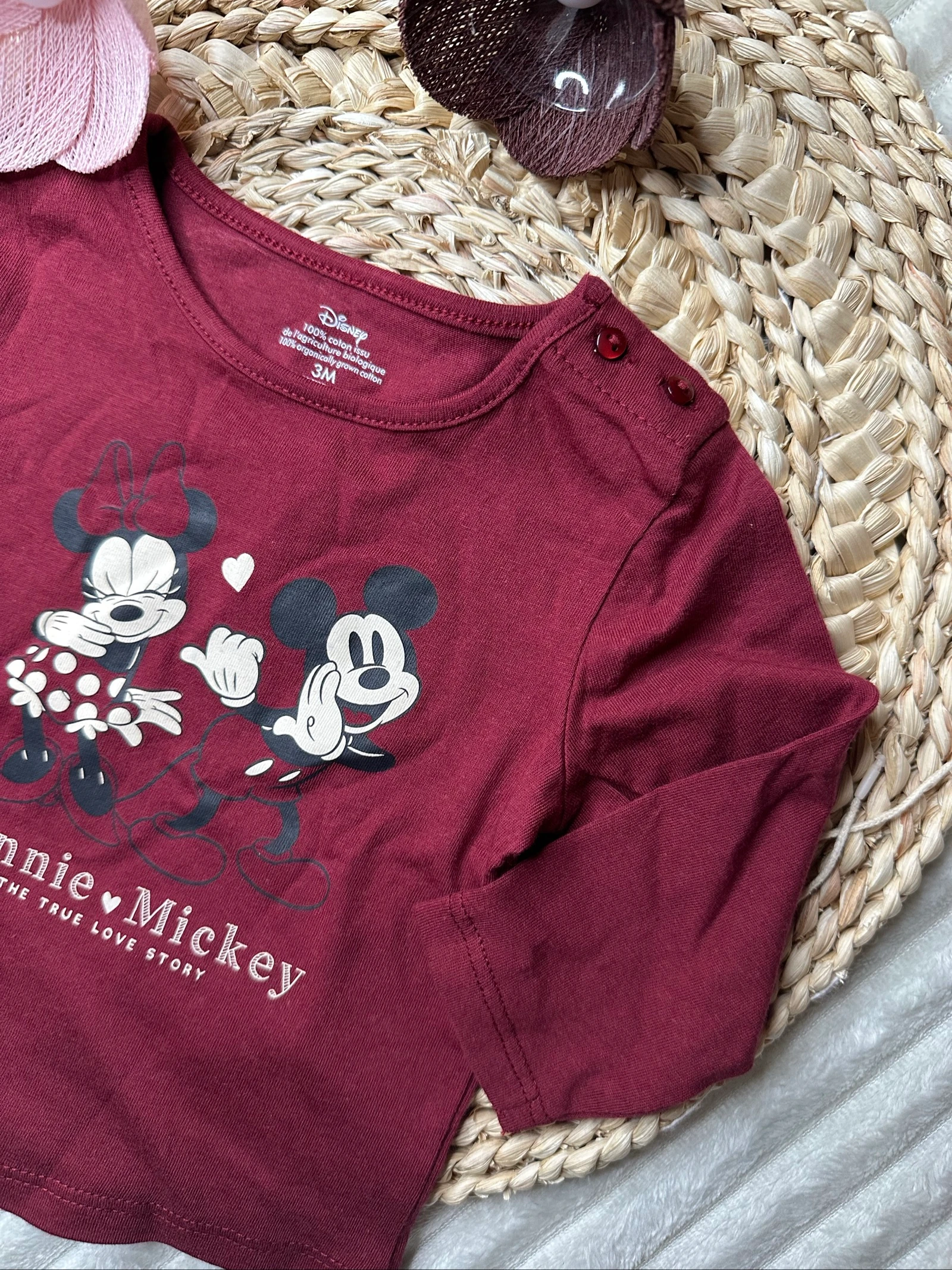 Camiseta de manga larga Mickey y Minnie Disney 3 meses Kiabi – photo 2